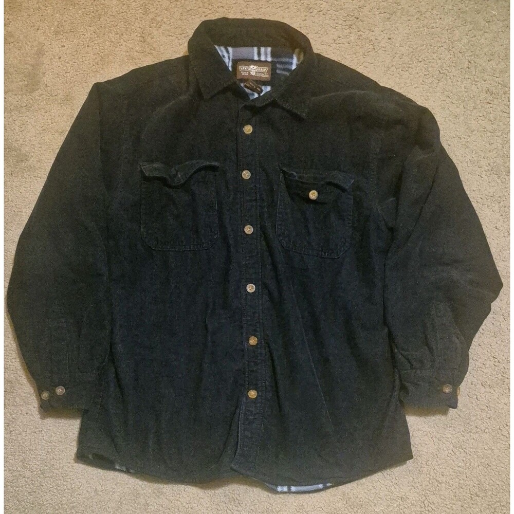 Levi's Men's Corduroy Trucker Jacket Size L Sherpa Lined Navy Blue